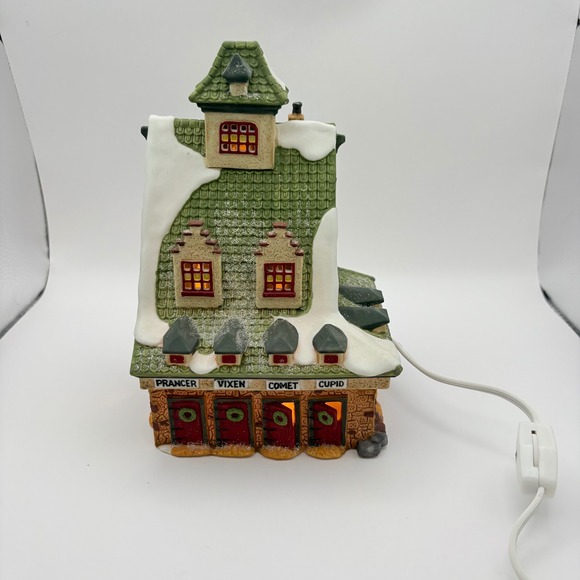 Department 56 Other - Department 56 North Pole Series Reindeer Barn Light Up Building Multi Green